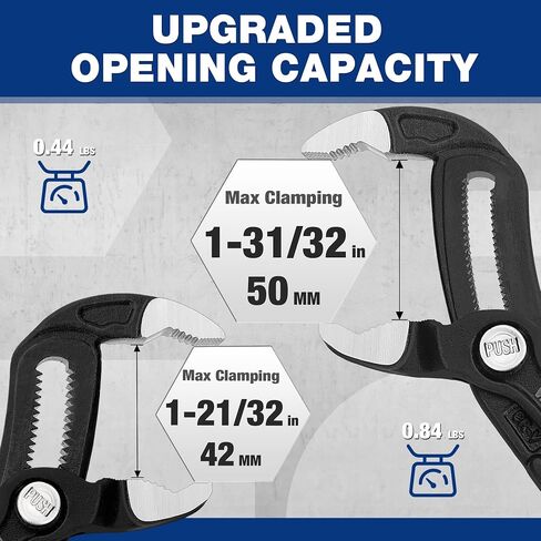 WORKPRO Groove Joint Pliers, 7" Water Pump Pliers, Upgraded 42mm Wide Opening Slip Joint Pliers, V-Jaw Tongue and Groove Pliers for Home and Industrial Repair, CR-V, Dual Serrated, Adjustable Pliers in Saudi Arabia