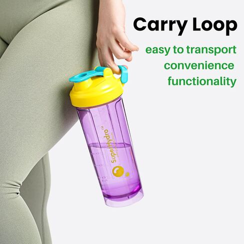 Super Hydro Protein Shaker Bottle [3 PACK] - 28 Oz. BPA-Free, Non-Toxic, Durable, Leak Proof, Eco-Tritan, Best for Travel, Sports, Fitness for Men & Women (Lemon Lavender, Rosy Bloom, Frosted Mint) in Saudi Arabia