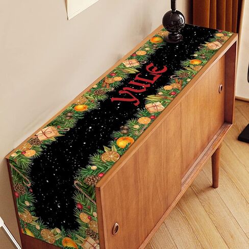 غطاء طاولة Nepnuser Yule Pagan Christmas Table Cover Norse Wiccan Pagan تحت عنوان الترحيب بديكور الحفلات في الأماكن المغلقة وعطلات الشتاء وعيد الميلاد وديكور المطبخ المنزلي - 72 بوصة in Kuwait