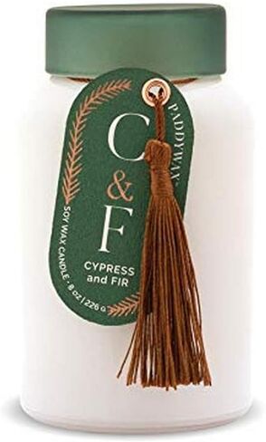 شموع Paddywax CFH0802 شمعة معطرة من مجموعة Cypress & Fir Holiday Collection، 8 أونصة، بيضاء، 8 أونصة in Saudi Arabia