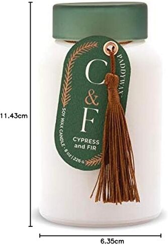 شموع Paddywax CFH0802 شمعة معطرة من مجموعة Cypress & Fir Holiday Collection، 8 أونصة، بيضاء، 8 أونصة in Saudi Arabia