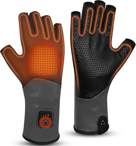 Fingerless Heated Gloves for Women Men, Rechargeable Heated Gloves Liners, Electric Hand Warmer, Ultra-Thin and Anti-Slip for Work, Office, Outdoor，Fishing in Saudi Arabia