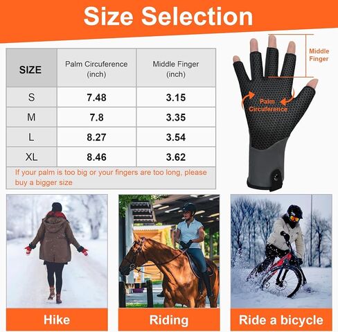 Fingerless Heated Gloves for Women Men, Rechargeable Heated Gloves Liners, Electric Hand Warmer, Ultra-Thin and Anti-Slip for Work, Office, Outdoor，Fishing in Saudi Arabia