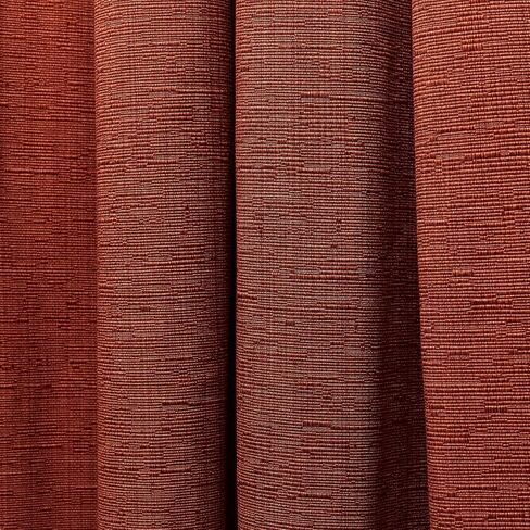 ستائر نيكول ميلر نيويورك سوير من مزيج القطن بحلقات علوية لتصفية الضوء، مقاس 52 بوصة × 96 بوصة، أحمر قرميدي، مجموعة من قطعتين in Kuwait