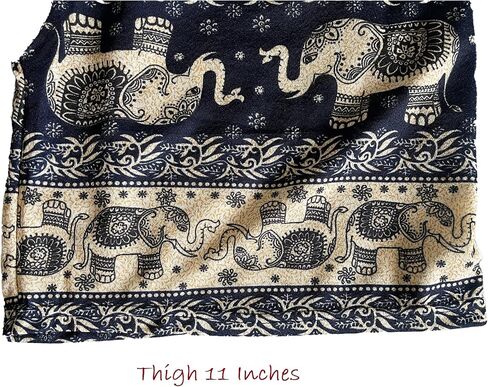 Trendy Thai Elephant Shorts - Elastic Waist - Unisex Animal Print Knee Breeches in Saudi Arabia