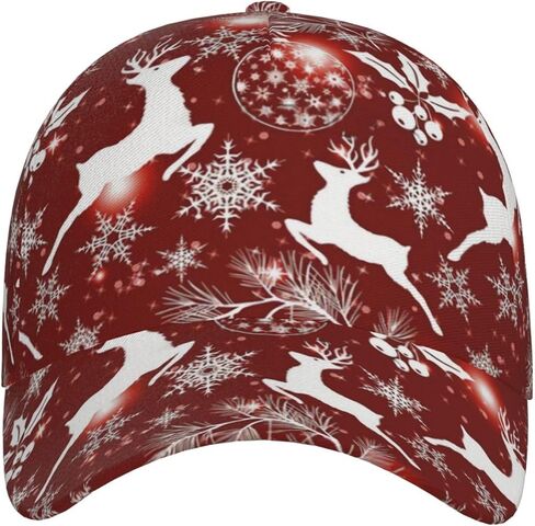 Funny Christmas Baseball Cap Adjustable Hat Xmas Snowflake Red Plaid Sun Cap for Men Women in Kuwait
