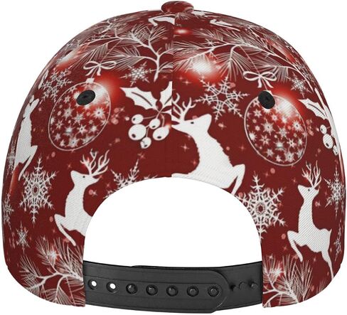 Funny Christmas Baseball Cap Adjustable Hat Xmas Snowflake Red Plaid Sun Cap for Men Women in Kuwait