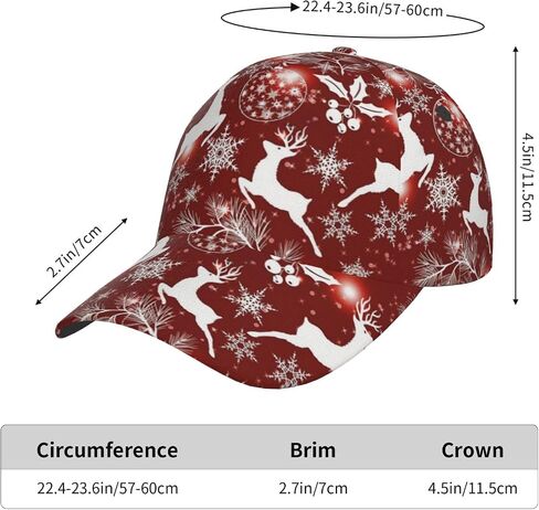 Funny Christmas Baseball Cap Adjustable Hat Xmas Snowflake Red Plaid Sun Cap for Men Women in Kuwait