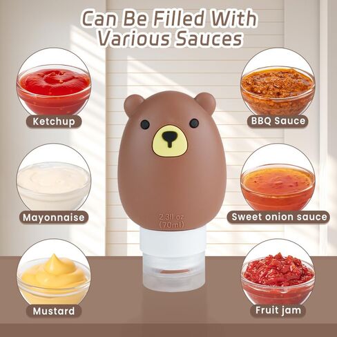 6 قطع من زجاجات تتبيلة السلطة مع فرشاة تنظيف، زجاجات صلصة محمولة وزجاجة بهارات، حاوية تتبيلة سلطة للذهاب لتناول طعام الغداء، تخزين طعام صغير مقاوم للتسرب أثناء السفر، سيليكون خالٍ من البيسفينول أ، 2.5 أونصة in Kuwait