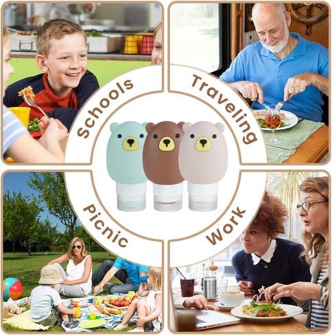 6 قطع من زجاجات تتبيلة السلطة مع فرشاة تنظيف، زجاجات صلصة محمولة وزجاجة بهارات، حاوية تتبيلة سلطة للذهاب لتناول طعام الغداء، تخزين طعام صغير مقاوم للتسرب أثناء السفر، سيليكون خالٍ من البيسفينول أ، 2.5 أونصة in Kuwait