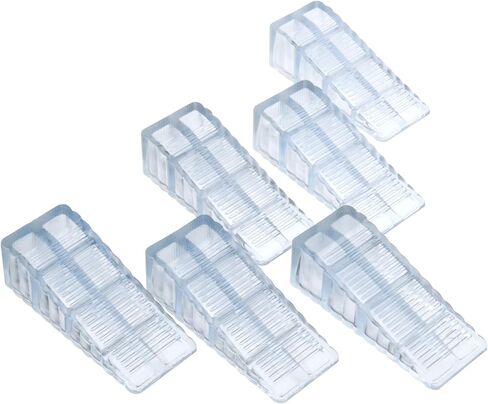 6 Pack Door Stop Stopper Wedge, Premium PVC Wedge Anti Slip and Stackable Door Stop, Fit for Gaps up to 2.2 Inches, Anti-Scratch Doorstops for Bottom of Door On Tile, Concrete, Carpet, Wooden Floor in Saudi Arabia