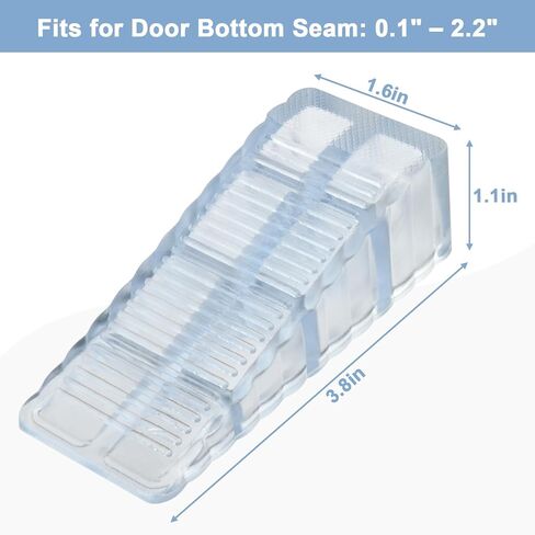 6 Pack Door Stop Stopper Wedge, Premium PVC Wedge Anti Slip and Stackable Door Stop, Fit for Gaps up to 2.2 Inches, Anti-Scratch Doorstops for Bottom of Door On Tile, Concrete, Carpet, Wooden Floor in Saudi Arabia