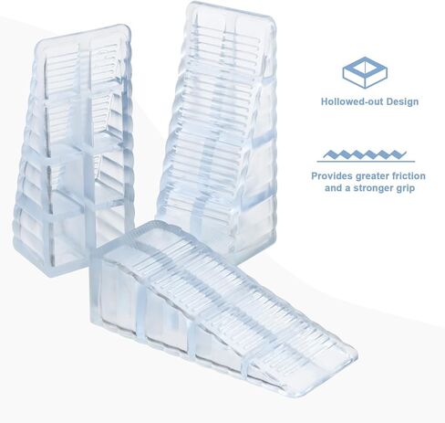 6 Pack Door Stop Stopper Wedge, Premium PVC Wedge Anti Slip and Stackable Door Stop, Fit for Gaps up to 2.2 Inches, Anti-Scratch Doorstops for Bottom of Door On Tile, Concrete, Carpet, Wooden Floor in Saudi Arabia