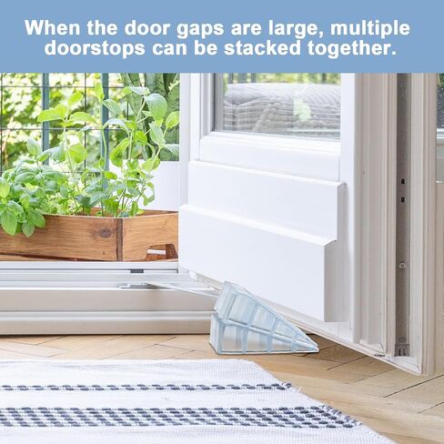 6 Pack Door Stop Stopper Wedge, Premium PVC Wedge Anti Slip and Stackable Door Stop, Fit for Gaps up to 2.2 Inches, Anti-Scratch Doorstops for Bottom of Door On Tile, Concrete, Carpet, Wooden Floor in Saudi Arabia