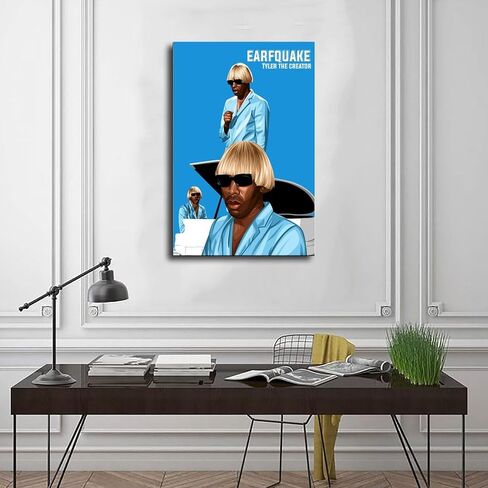 ملصق MYEDTCK Tyler Singer The Creator موسيقى الرابر من القماش ملصق جداري فني ديكور فني مطبوع لوحات صور لغرفة المعيشة وغرفة النوم بدون إطار: 12x18 بوصة (30x45 سم) in Saudi Arabia