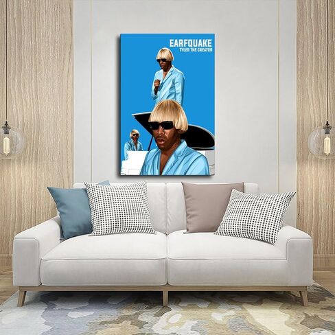 ملصق MYEDTCK Tyler Singer The Creator موسيقى الرابر من القماش ملصق جداري فني ديكور فني مطبوع لوحات صور لغرفة المعيشة وغرفة النوم بدون إطار: 12x18 بوصة (30x45 سم) in Saudi Arabia