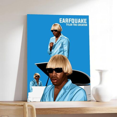 ملصق MYEDTCK Tyler Singer The Creator موسيقى الرابر من القماش ملصق جداري فني ديكور فني مطبوع لوحات صور لغرفة المعيشة وغرفة النوم بدون إطار: 12x18 بوصة (30x45 سم) in Saudi Arabia