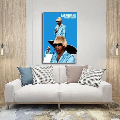 ملصق MYEDTCK Tyler Singer The Creator موسيقى الرابر من القماش ملصق جداري فني ديكور فني مطبوع لوحات صور لغرفة المعيشة وغرفة النوم بدون إطار: 12x18 بوصة (30x45 سم) in Saudi Arabia