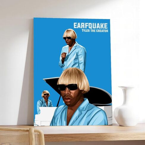 ملصق MYEDTCK Tyler Singer The Creator موسيقى الرابر من القماش ملصق جداري فني ديكور فني مطبوع لوحات صور لغرفة المعيشة وغرفة النوم بدون إطار: 12x18 بوصة (30x45 سم) in Saudi Arabia