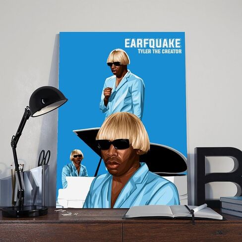 ملصق MYEDTCK Tyler Singer The Creator موسيقى الرابر من القماش ملصق جداري فني ديكور فني مطبوع لوحات صور لغرفة المعيشة وغرفة النوم بدون إطار: 12x18 بوصة (30x45 سم) in Saudi Arabia