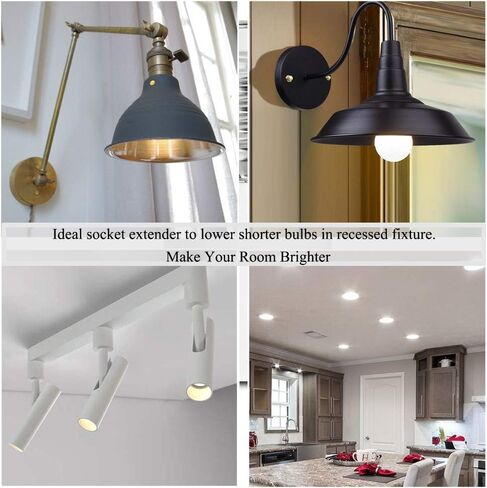E26 Socket Extender, E26 to E26 Light Socket Extender, 3CM/1.2 Inch Light Socket Extension, 12-Pack in Kuwait