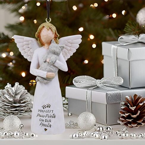 Cat Christmas Ornament - Cat Angel Ornaments for Christmas Tree, Cat Ornaments for Christmas, Cat Gifts for Cat Lovers, Cat Friendship Ornaments, Black Cat Ornament in Kuwait