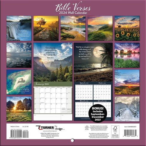 TURNER PHOTOGRAPHIC Bible Verses Photo Mini Wall Calendar (25998950001) in Saudi Arabia