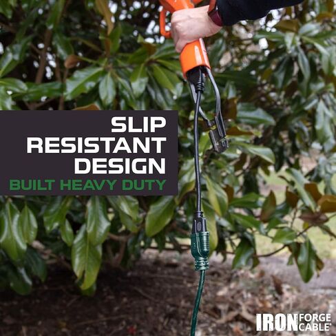 Iron Forge Cable 20 Foot Outdoor Extension Cord, 16/3 Green 20 Foot Extension Cord Indoor/Outdoor Use, 3 Prong, Weatherproof Jacket Extension Cord, Great for Gardens, Landscaping, Lawn Mower and More in Kuwait