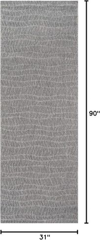 Novogratz by Momeni Villa Emilia Indoor Outdoor Area Rug, 2' X 10' Runner, Grey in Saudi Arabia