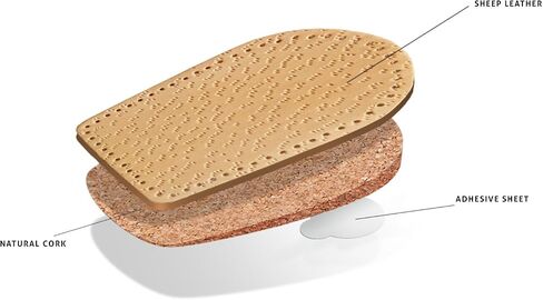 Kaps – Cork & Leather Heel Lifts (2 Pck) – Twin Pack Self-Adhesive Insoles for Shock Absorption, Achilles Tendonitis Relief & Comfort, Vegetable Tanned – for Daily Use by Women in Saudi Arabia