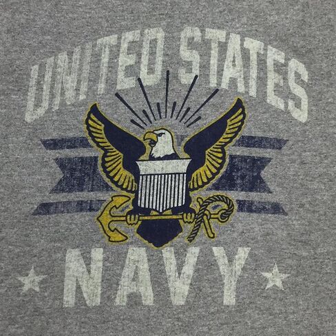 Armed Forces Gear Men's US Navy Vintage Basic Short-Sleeve T-Shirt - Licensed US Navy Shirts for Men (Grey) in Saudi Arabia