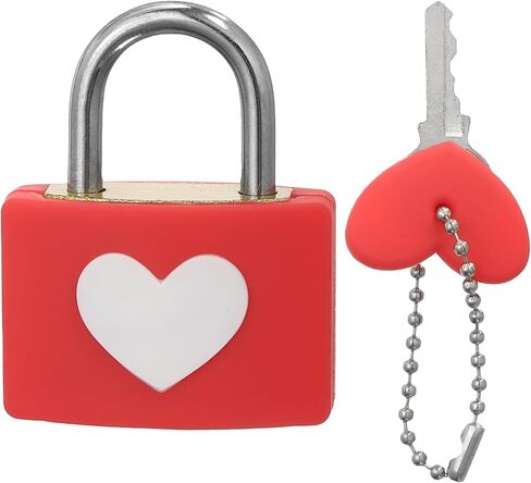 PATIKIL Love Locks Heart Padlock with Key Set, Love Couple Lock Wish Lock Romantic Heart Lock for Lovers Lock Bridge Wedding Anniversary Travel Present, Red in Saudi Arabia