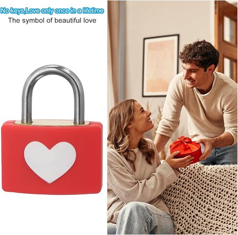 PATIKIL Love Locks Heart Padlock with Key Set, Love Couple Lock Wish Lock Romantic Heart Lock for Lovers Lock Bridge Wedding Anniversary Travel Present, Red in Saudi Arabia