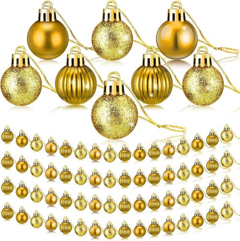 Sumind 48 Pieces Christmas Ball Ornaments Mini Glitter Multicolor Christmas Ball Ornament Xmas Ball Tree Decorations Miniature Balls for Christmas Tree Party Holiday Decor (Black) in Saudi Arabia