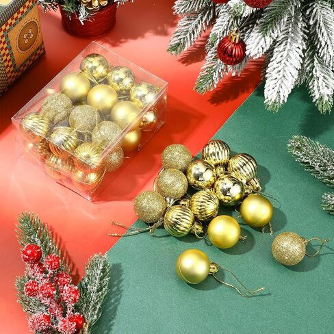 Sumind 48 Pieces Christmas Ball Ornaments Mini Glitter Multicolor Christmas Ball Ornament Xmas Ball Tree Decorations Miniature Balls for Christmas Tree Party Holiday Decor (Black) in Saudi Arabia