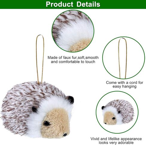 WILLBOND 6 Pieces Woodland Animal Christmas Ornament Faux Fur Plush Animal Hanging Ornaments Furry Animal Ornament Hanging Ornament for Christmas Tree Keychain Backpack Hanging Home Decoration in Saudi Arabia