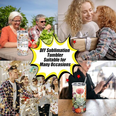 12 Oz Sublimation Tumblers Blanks Bulk, Sublimation Cups for Kid with Straw and Brush, Stainless Steel Double Wall Insulated Sublimation Mugs, Individually Boxed (8 Pack) in Saudi Arabia
