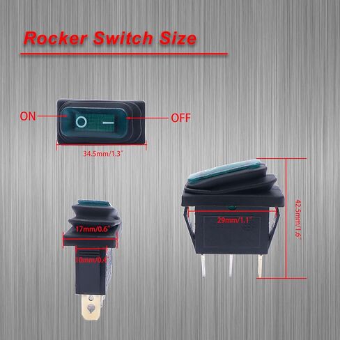 Weideer 4 قطعة مفتاح الروك مقاوم للماء تشغيل/إيقاف 12 فولت الأخضر LED 3Pin 2 موقف SPST التيار المتناوب 6A 250 فولت 10A 125 فولت قارب التبديل KCD3-101NW-G in Kuwait