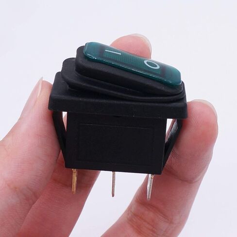 Weideer 4 قطعة مفتاح الروك مقاوم للماء تشغيل/إيقاف 12 فولت الأخضر LED 3Pin 2 موقف SPST التيار المتناوب 6A 250 فولت 10A 125 فولت قارب التبديل KCD3-101NW-G in Kuwait