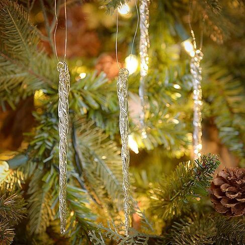 مجموعة هيدوم مكونة من 24 قطعة زينة جليدية زجاجية، زخارف جليدية زجاجية شفافة، 3 مقاسات - 7 بوصة، 9 بوصة، 11 بوصة in Kuwait