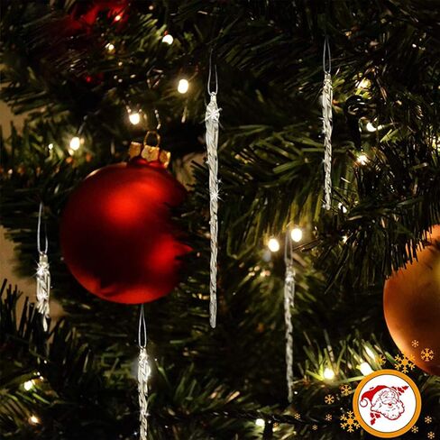 مجموعة هيدوم مكونة من 24 قطعة زينة جليدية زجاجية، زخارف جليدية زجاجية شفافة، 3 مقاسات - 7 بوصة، 9 بوصة، 11 بوصة in Kuwait