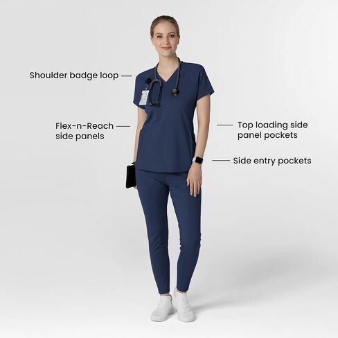Wink Knit Women's Flex-n-Reach V-Neck Raglan Scrub Top in Saudi Arabia