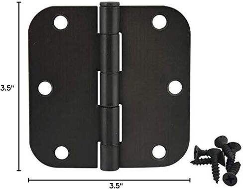 12 Pack - Cosmas Oil Rubbed Bronze Door Hinge 3.5" Inch x 3.5" Inch with 5/8" Inch Radius Corners - 37540 in Saudi Arabia