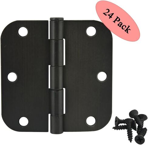 12 Pack - Cosmas Oil Rubbed Bronze Door Hinge 3.5" Inch x 3.5" Inch with 5/8" Inch Radius Corners - 37540 in Saudi Arabia