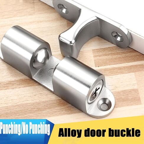 Floor Mount Door Stopper, Sdjdhej 2Pcs Door Stop Catch,Alloy Brushed Door Stopper Floor Mount,Invisible Door, Easy Installation (Brushed Steel) in Kuwait