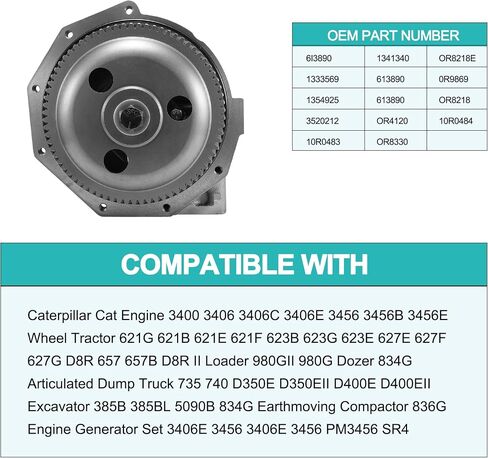 مضخة مياه (محمل C&U) 7W7019 7E6843 1354926 7C4957 0R8217 10R0482 OR0482 لمحرك Caterpillar Cat 825 825C 826C 3306 3406 3406C أو 0482 2W-3277 0R0769 in Saudi Arabia
