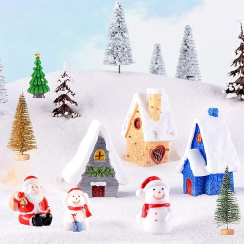 53 Pcs Christmas Miniatures Figurines, Mini Christmas Figurines, Santa Xmas Garden Miniature Ornaments Kit, Christmas Miniature Resin Figurines, Fairy Garden Christmas Accessories (53) in Saudi Arabia