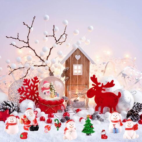 53 Pcs Christmas Miniatures Figurines, Mini Christmas Figurines, Santa Xmas Garden Miniature Ornaments Kit, Christmas Miniature Resin Figurines, Fairy Garden Christmas Accessories (53) in Saudi Arabia
