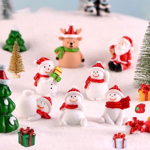 53 Pcs Christmas Miniatures Figurines, Mini Christmas Figurines, Santa Xmas Garden Miniature Ornaments Kit, Christmas Miniature Resin Figurines, Fairy Garden Christmas Accessories (53) in Saudi Arabia