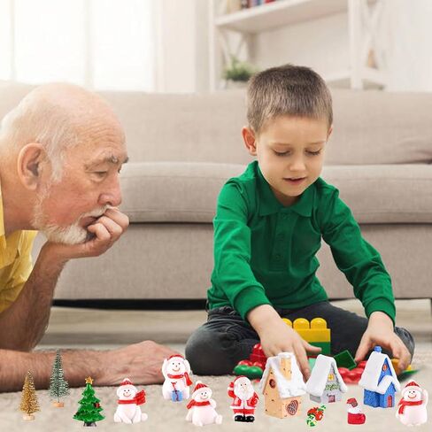 53 Pcs Christmas Miniatures Figurines, Mini Christmas Figurines, Santa Xmas Garden Miniature Ornaments Kit, Christmas Miniature Resin Figurines, Fairy Garden Christmas Accessories (53) in Saudi Arabia